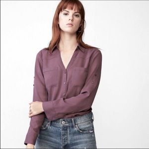 COPY - EXPRESS Mauve portofino button down blouse - size XS